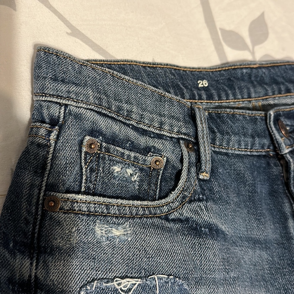 Patchwork Denim Shorts - image 4